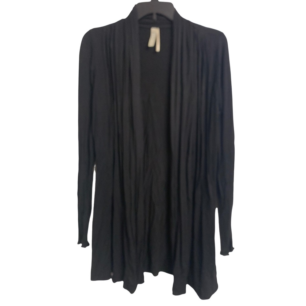 Kische Black Open Front Draped Cardigan Long Sleeve Small 25125